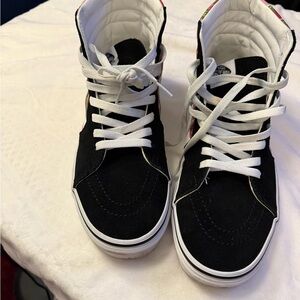 Vans Floral & Black High-Top Sneakers